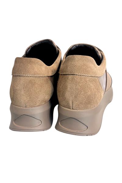 Bej Hakiki Deri Comfort Taban Sneaker