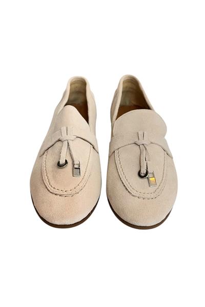 Bej Hakiki Süet Deri Loafer