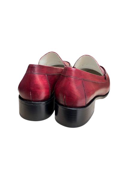 Bordo Hakiki Deri Loafer