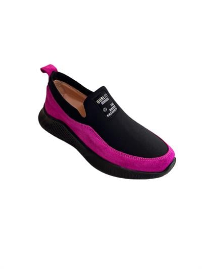 Fuşya Süet Hakiki Deri Strech Yüzlü Comfort Sneaker