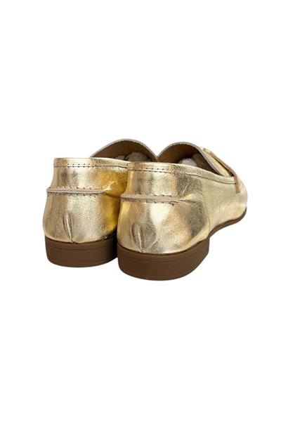 Gold Hakiki Deri Loafer