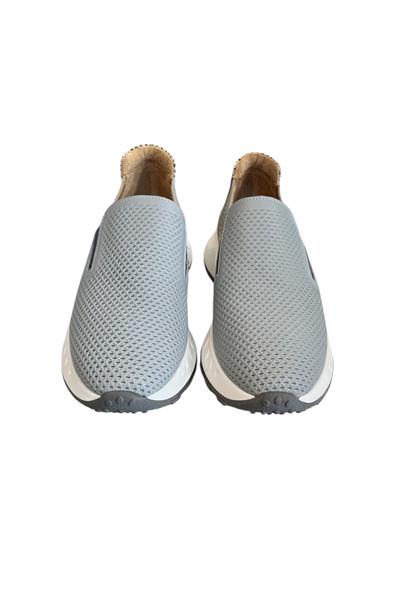 Gri Hakiki Deri Yanları Lastikli Comfort Taban Sneaker