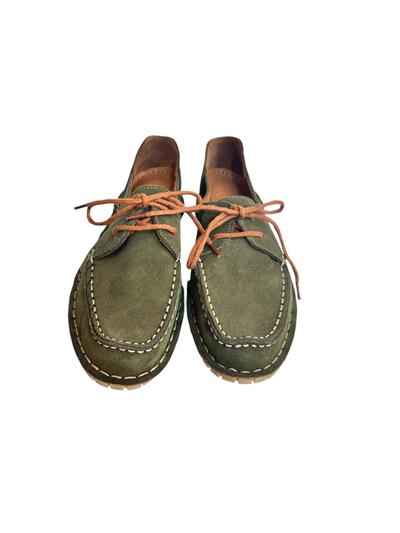 Haki Süet Deri Ortopedik Taban Günlük Ayakkabı