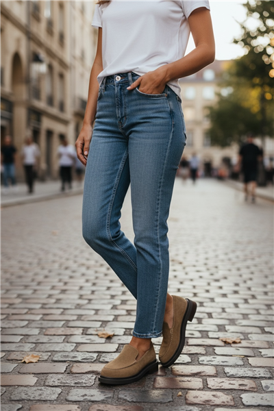 Kahve Hakiki Deri Süet Loafer