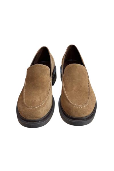 Kahve Hakiki Deri Süet Loafer