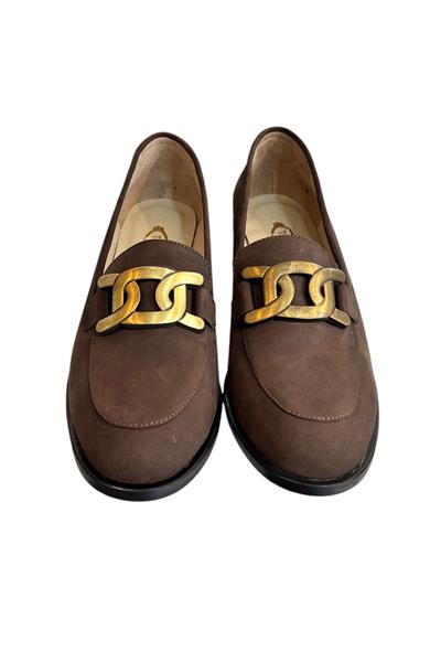 Kahve Hakiki Nubuk Deri Toka Detay Loafer