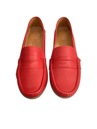 Kırmızı Hakiki Deri  Comfort Taban Loafer 