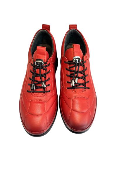 Kırmızı Hakiki Deri Comfort Taban Spor Ayakkabı
