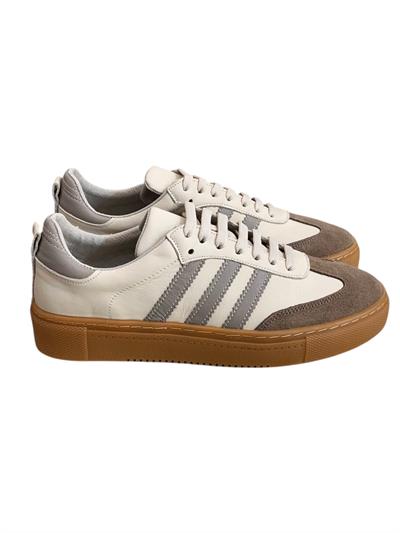 Krem Hakiki Deri Vizon Garnili Comfort Taban Bağcıklı Sneaker