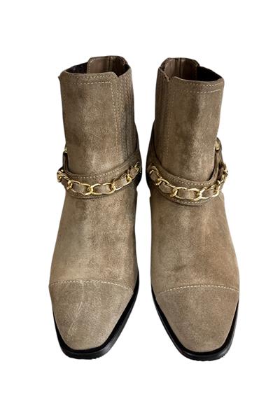 Kum Hakiki Süet Deri Zincir Detay Bot