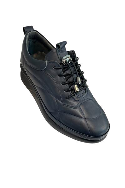 Lacivert Hakiki Deri Comfort Taban Spor Ayakkabı