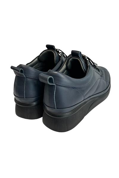 Lacivert Hakiki Deri Comfort Taban Spor Ayakkabı