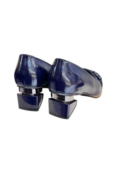 Lacivert Hakiki Deri Toka Detay Ayakkabı