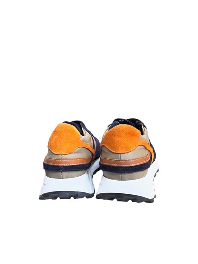 Lacivert Süet Kum Hakiki Deri  Bağcıklı Comfort Sneaker