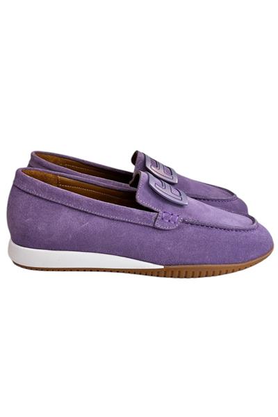 Lila Hakiki Süet Deri Toka Detay Comfort Günlük Ayakkabı