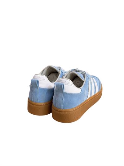 Mavi Hakiki Deri Süet Comfort Taban Bağcıklı Sneaker