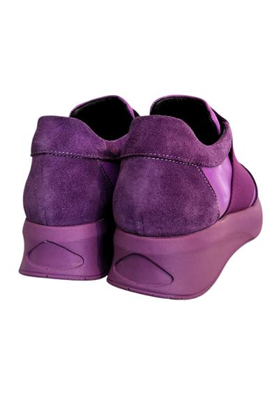 Mor Hakiki Deri Comfort Taban Sneaker