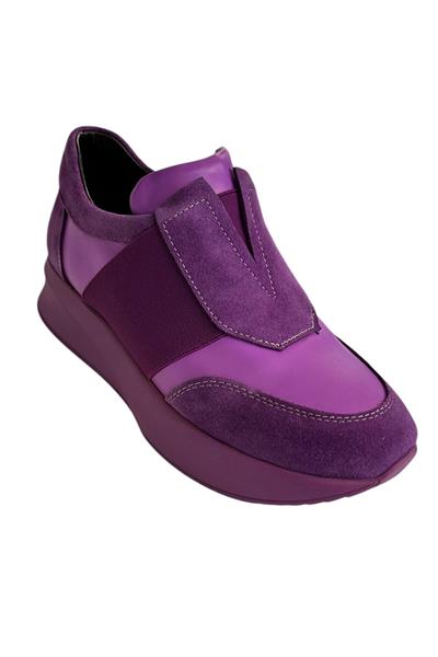 Mor Hakiki Deri Comfort Taban Sneaker