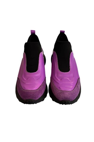 Mor Hakiki Deri Comfort Taban Sneaker