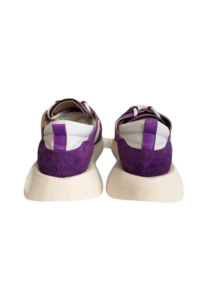 Mor Hakiki Deri File Detay Spor Ayakkabı