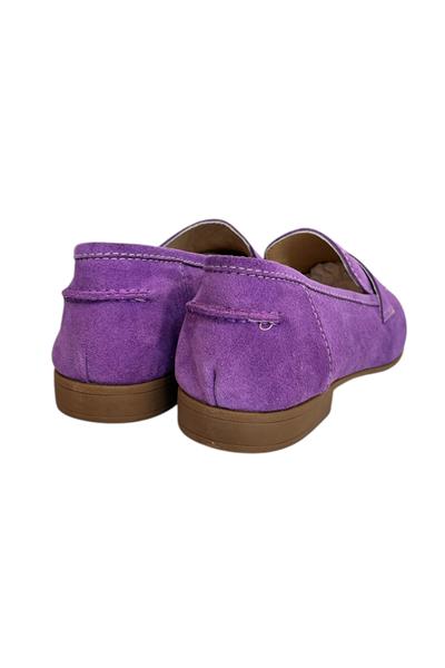 Mor Hakiki Süet Deri Loafer