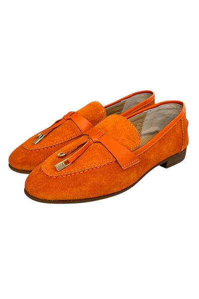 Oranj Hakiki Süet Deri Loafer