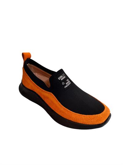 Oranj Süet Hakiki Deri Strech Yüzlü Comfort Sneaker