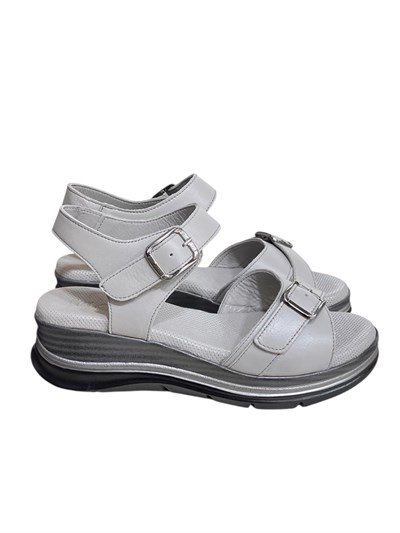 Sılver Hakiki Deri Ortopedik Taban Sandalet