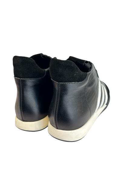 Siyah Hakiki  Deri Comfort Taban Bilek Boy Sneaker