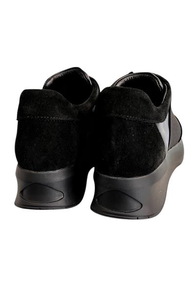 Siyah Hakiki Deri Comfort Taban Sneaker
