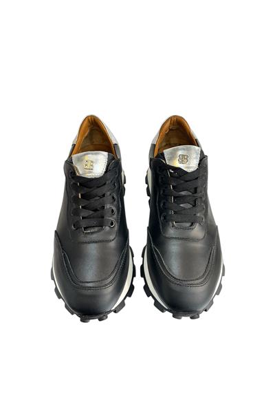 Siyah  Hakiki  Deri Comfort Taban Sneaker