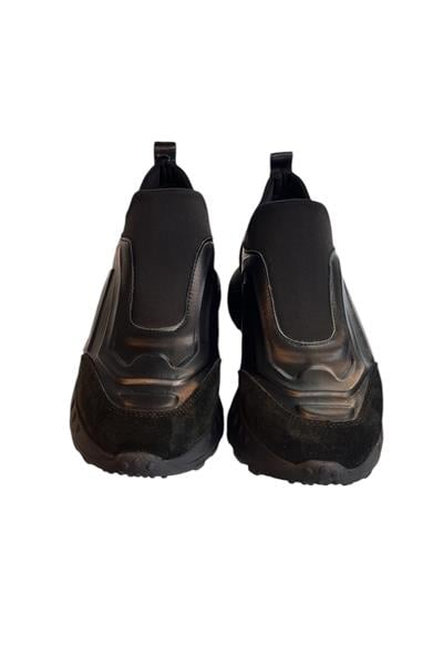 Siyah Hakiki Deri Comfort Taban Sneaker