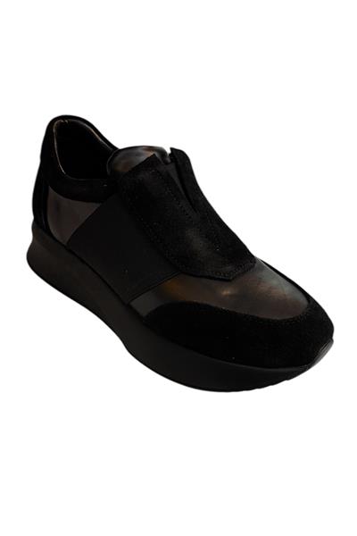 Siyah Hakiki Deri Comfort Taban Sneaker
