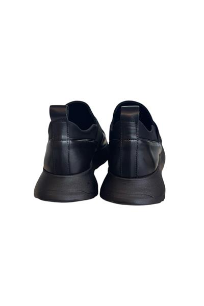 Siyah Hakiki Deri Comfort Taban Sneaker