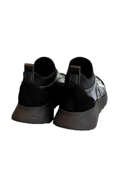 Siyah Hakiki Deri Comfort Taban Sneaker