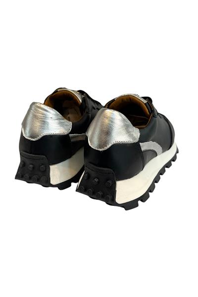 Siyah  Hakiki  Deri Comfort Taban Sneaker