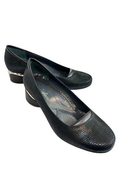 Siyah Hakiki Deri Topuklu Ayakkabı