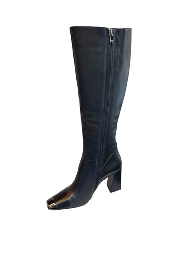 Siyah Hakiki  Deri Topuklu Çizme