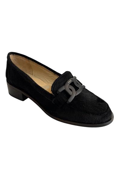 Siyah Hakiki Tay Deri Toka Detay Loafer