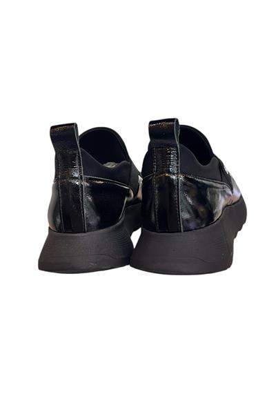 Siyah Rugan Hakiki Deri Comfort Taban Sneaker