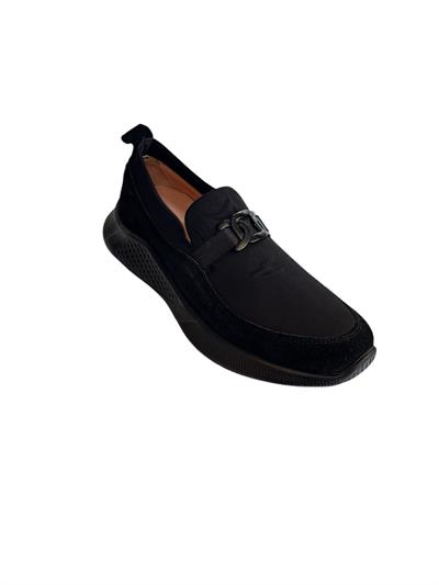 Siyah Süet Hakiki Deri Strech Yüzlü Comfort Sneaker