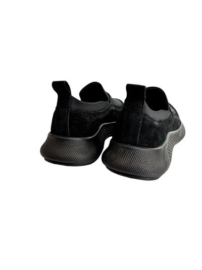Siyah Süet Hakiki Deri Strech Yüzlü Comfort Sneaker