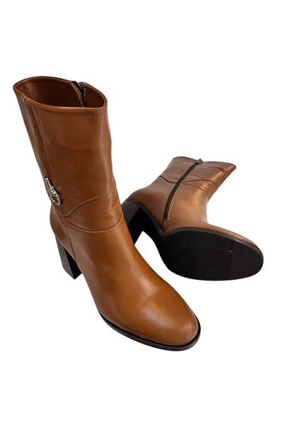 Taba  Hakiki  Deri İçi Sıcak Astarlı Topuklu Bot