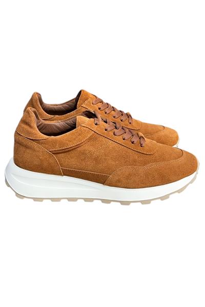 Taba Hakiki Deri Süet Bağcıklı Comfort Sneaker