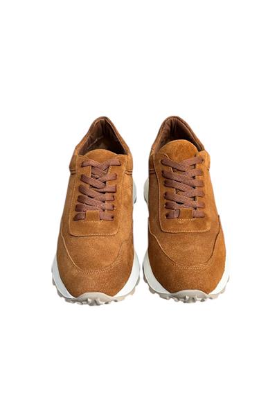 Taba Hakiki Deri Süet Bağcıklı Comfort Sneaker