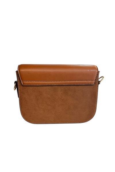 Taba Suni Deri 2 Bölmeli Çapraz Çanta