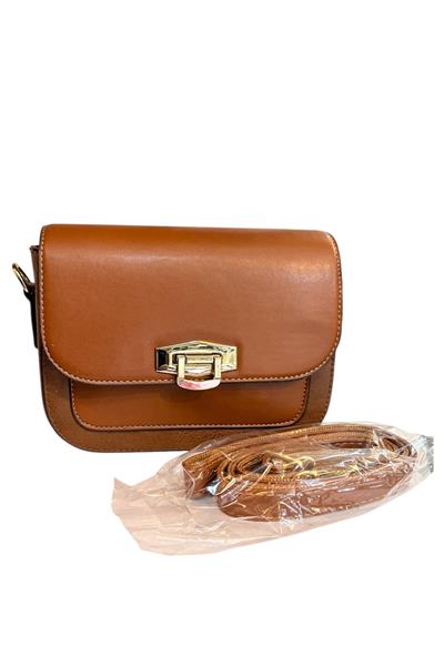 Taba Suni Deri 2 Bölmeli Çapraz Çanta