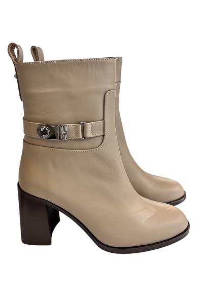 Vizon Hakiki Deri İçi Sıcak Astarlı Topuklu Bot