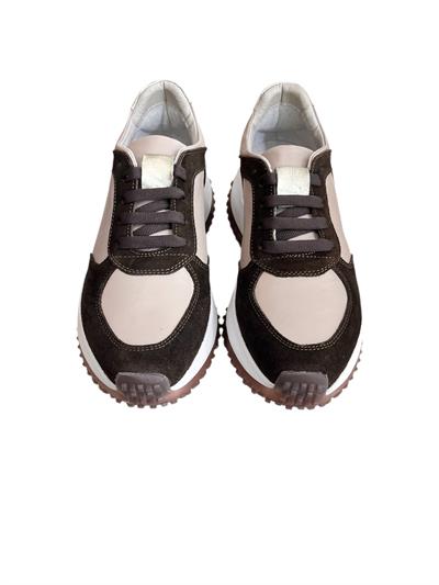 Vizon Hakiki Deri Kahve Garnili Comfort Taban Bağcıklı Sneaker