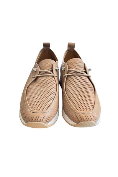 Vizon Hakiki Deri Lastik Bağlı Comfort Taban Günlük Ayakkabı